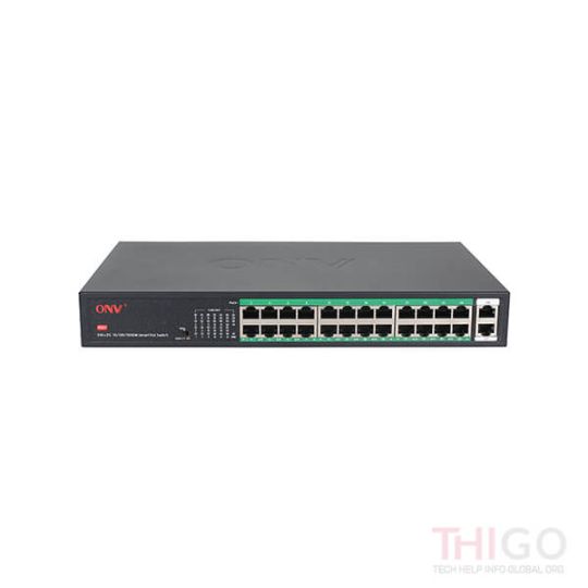 ONV-H1024PLS 24 Port Unmanaged PoE+ with 2 Port Gigabit Uplink Switch